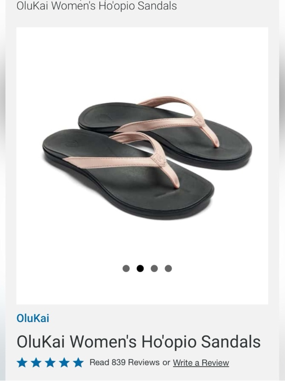 OluKai Women's Ho'opio
Sandals Pink Metallic Black Size
11.5